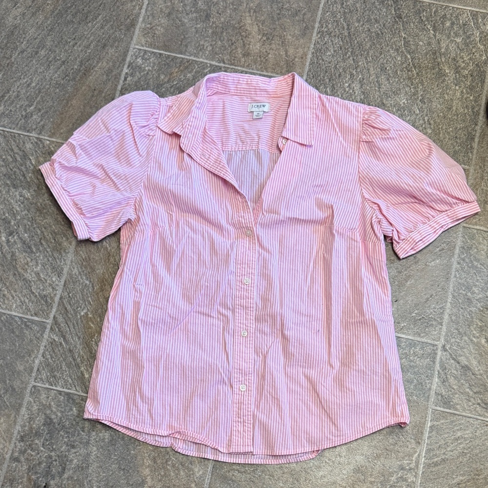 J. Crew Pink Striped Women's Top